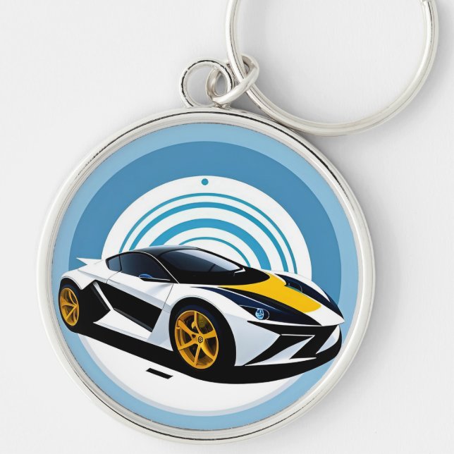 Porte-clés Voiture de course avec conception dynamique (Devant)