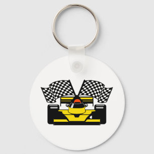 PORTE-CLÉS VOITURE DE RACE JAUNE
