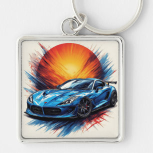 Porte-clés Voiture de sport dynamique