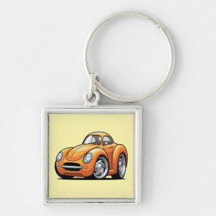 Porte-clés Voiture dessin animé orange classique