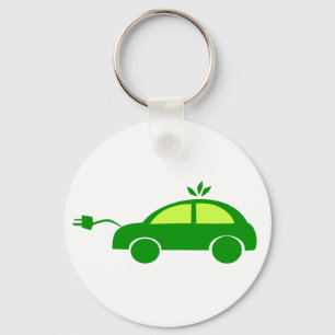 Porte-clés Voiture électrique verte d'Eco - écologie,