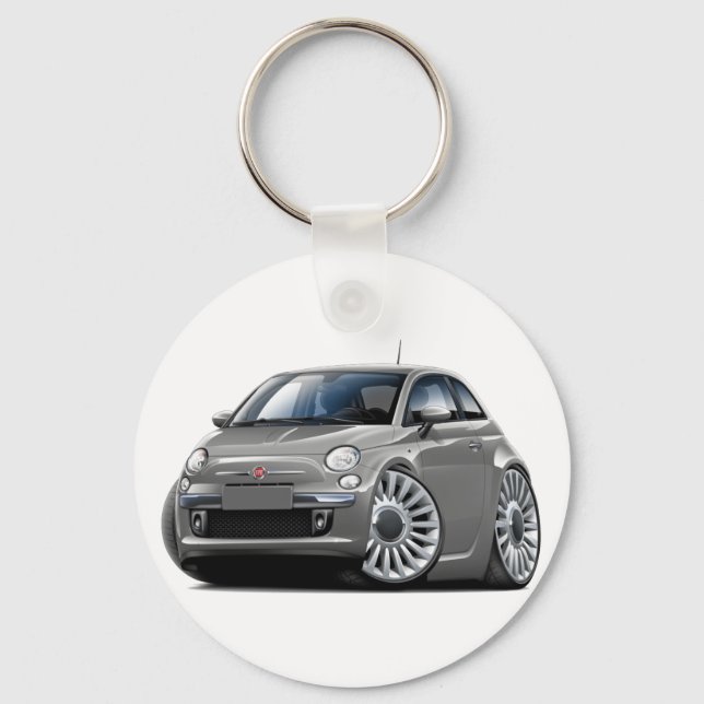 Porte-clés Voiture Fiat 500 Grey (Recto)