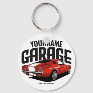Porte-clés Voiture Muscle Personnalisée 1967 Garage Fastback 