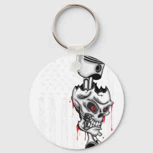 Porte-clés Voiture Musculaire à Piston Drapeau Américain 6