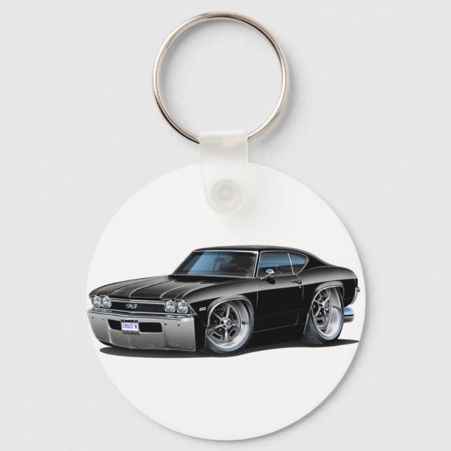 Porte-clés Voiture noire Chevelle 1968 (Recto)