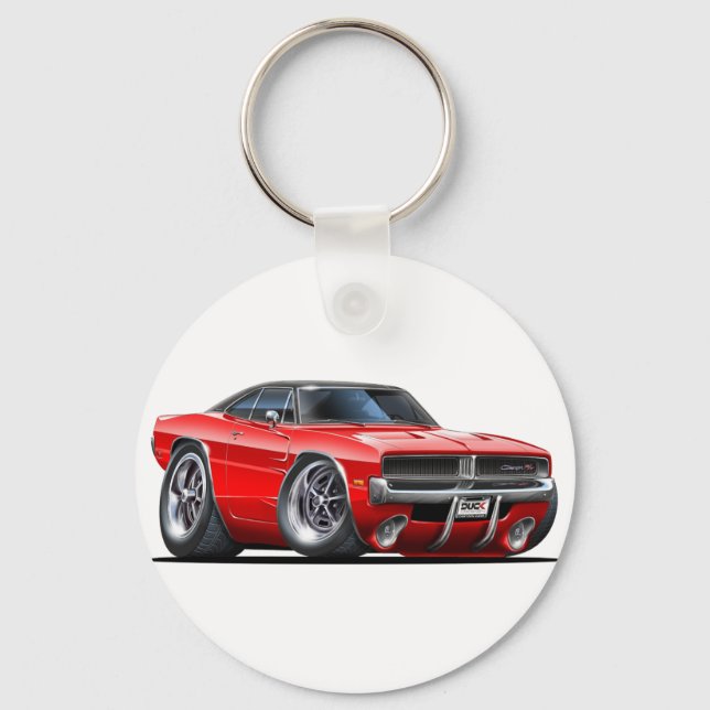 Porte-clés Voiture rouge Chargeur de Dodge (Recto)