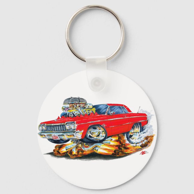 Porte-clés Voiture rouge Impala 1964 (Recto)