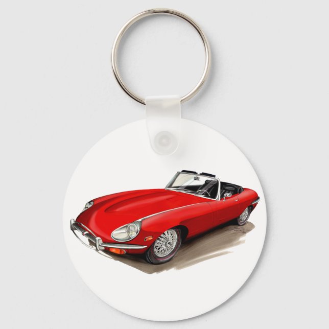 Porte-clés Voiture rouge Jaguar XKE (Recto)