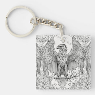 Porte-clés "Vol majestueux : Porte - clé acrylique de tatouag
