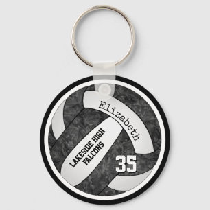 Porte-clés volley-ball avec noir blanc équipe couleurs nom fi