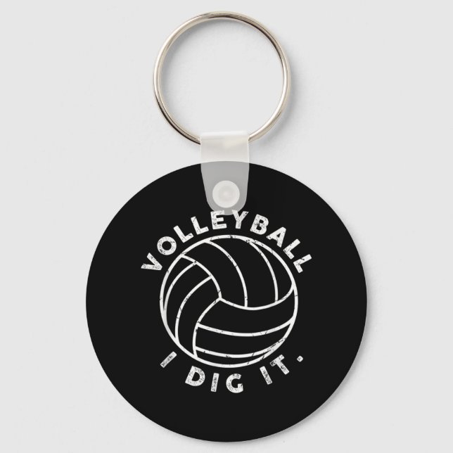 Porte-clés Volley-ball Je Le Creuse Amusant (Recto)