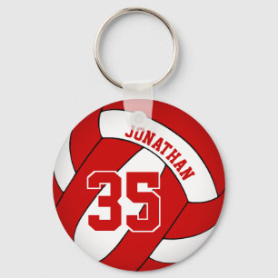 Porte-clés volley-ball personnalisé blanc rouge