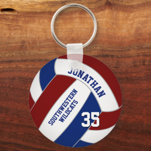 Porte-clés volley-ball personnalisé bleu marron