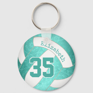 Porte-clés volley-ball turquoise turquoise personnalisé