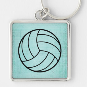 Porte-clés Volleyball Art Vintage Carnet Turquoise Style papi