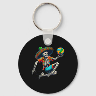 Porte-clés Volleyball Squelette Mexicain Sombrero Cinco De Ma