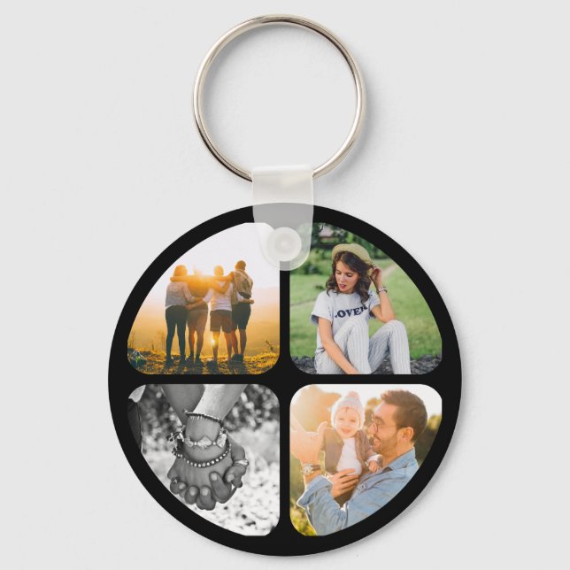 Porte-clés Vos 4 photos Porte - clé rond (Recto)