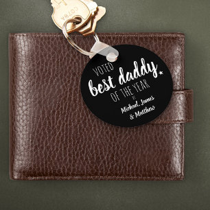 Porte-clés Voté meilleur papa de l'année par .. Noir et blanc