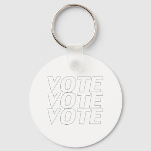Porte-clés vote - noir blanc minimaliste simple