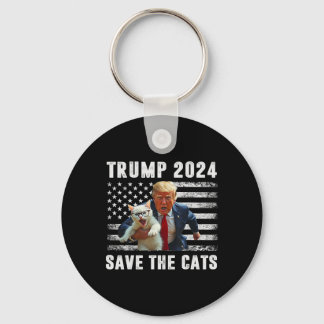Porte-clés Vote Trump 2025 Funny Save The Cats
