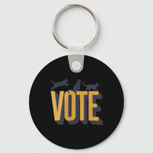 Porte-clés Votez pour les filles sans chats