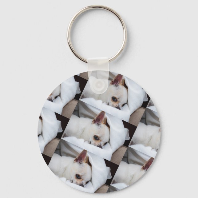 Porte-clés Votre chiot chien de compagnie photo personnalisée (Recto)