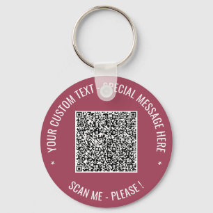 Porte-clés Votre code QR Info Porte - clé Texte et couleurs p