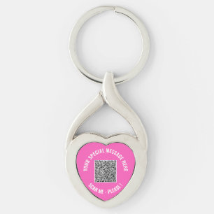 Porte-clés Votre code QR personnalisé Texte et couleurs Porte