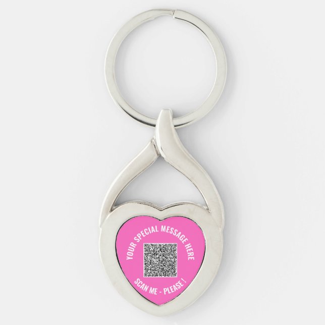 Porte-clés Votre code QR personnalisé Texte et couleurs Porte (Devant)