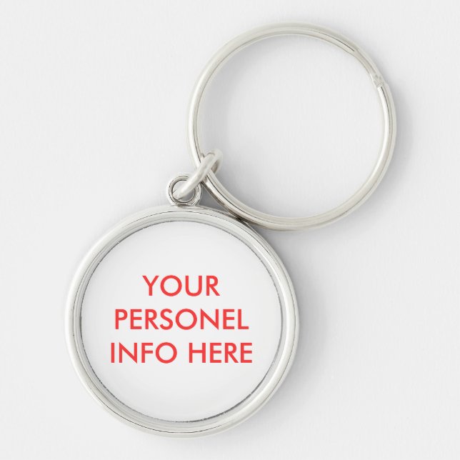 PORTE-CLÉS VOTRE INFORMATION PERSONNELLE ICI (Devant)