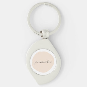 Porte-clés Votre logo d'entreprise rose brosse