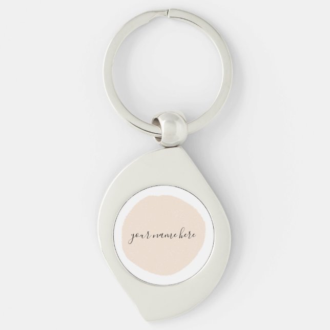 Porte-clés Votre logo d'entreprise rose brosse (Devant)