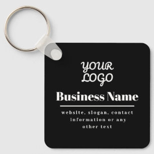 Porte-clés Votre Logo Retro-Moderne Noir & Blanc