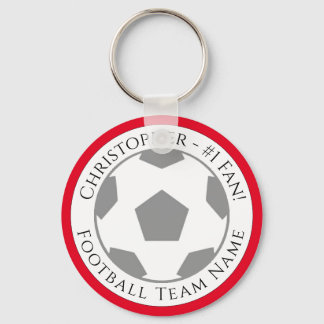 Porte-clés Votre nom et nom de l'équipe de football Porte - c