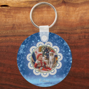 Porte-clés [Votre nom]'s Poiluna Christmas Metal Circle