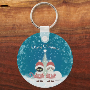 Porte-clés [Votre nom]'s Poiluna Christmas Metal Circle