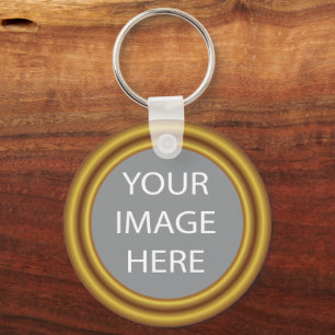 Porte-clés Votre photo dans cadre or élégant