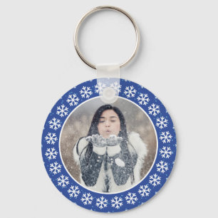 Porte-clés VOTRE PHOTO dans un porte - clé de cadre de flocon