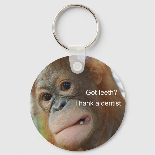 Porte-clés Vous avez des dents ? Merci un dentiste (Recto)