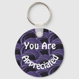 Porte-clés Vous Êtes Apprécié Cercles Noirs Violet Merci