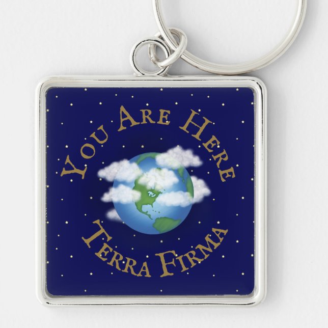 Porte-clés "Vous êtes ici - Terra Firma" Planète humoristique (Devant)