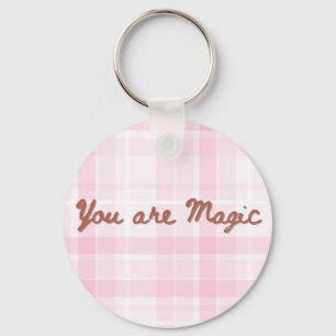 Porte-clés Vous Êtes Magic Rose Plaid Citation Inspirationnel