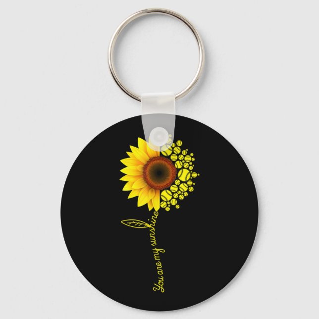 Porte-clés Vous Êtes Mon Sunshine Sunflower Softball (Recto)