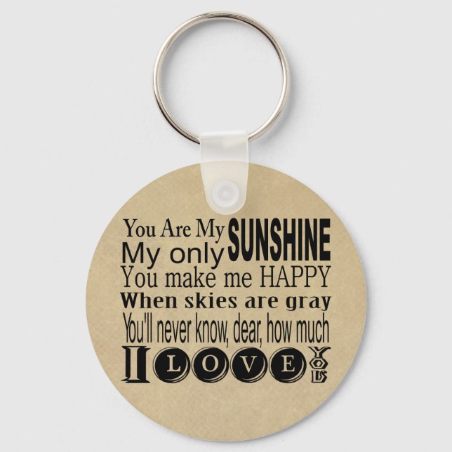 Porte-clés Vous êtes mon Sunshine Vêtements et cadeaux (Recto)