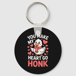 Porte-clés Vous faites aller mon cœur Honk Valentine Oie Drôl