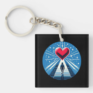 Porte-clés Voyage au coeur - Design d'art pixel émotionnel