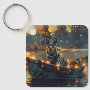 Porte-clés Voyage de Noël festif Blue Heeler