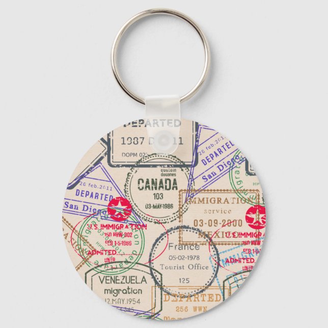 Porte-clés Voyage de timbres de passeport (Recto)