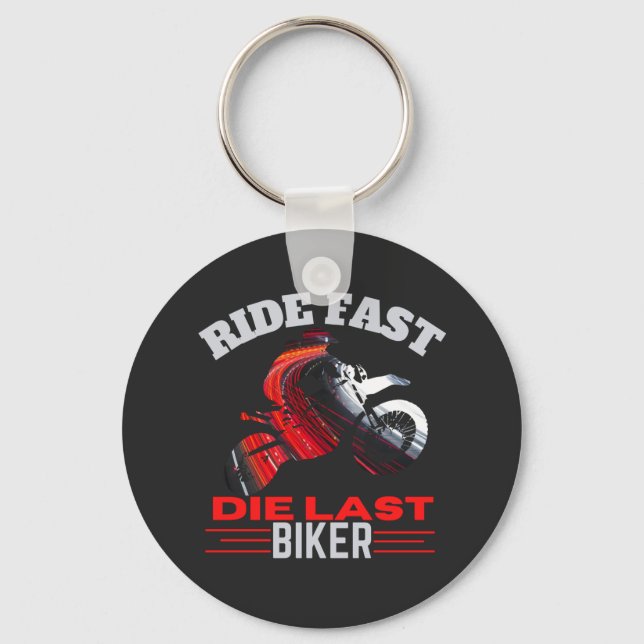 Porte-clés Voyage Fast Die Dernier Biker T-Shirt (Recto)