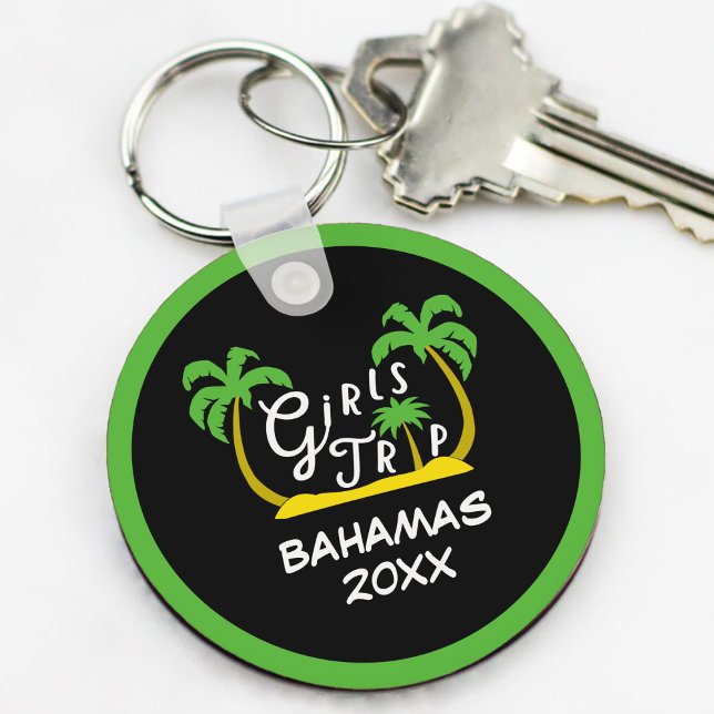 Porte-clés Voyage Filles Bahamas Vacances Caraïbes Island (Girls Trip Bahamas Vacation Caribbean Island Keychain
)